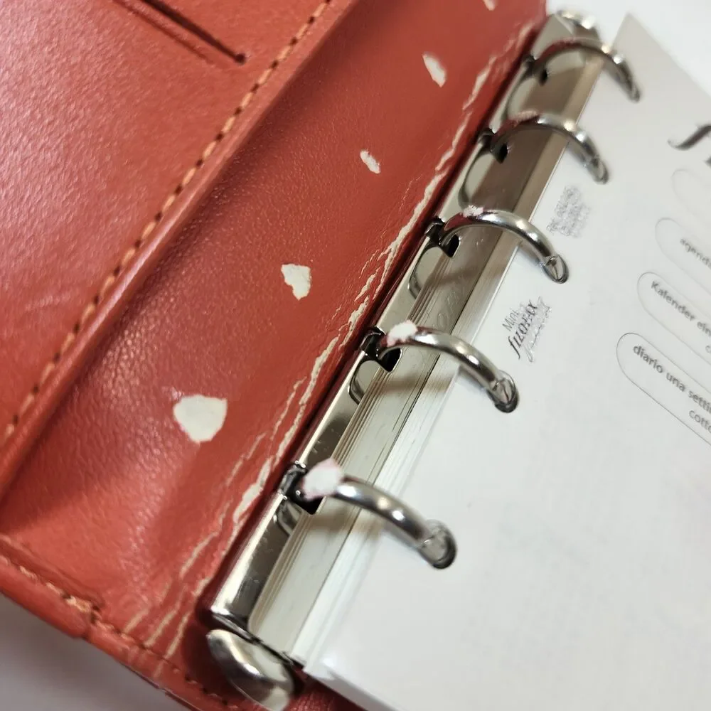 Filofax Mini Bloomsbury Organizer Deluxe Leather Orange Address Book Planner
